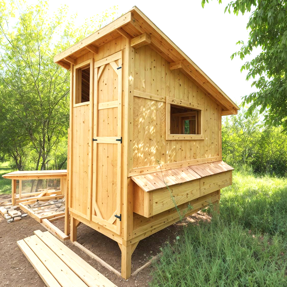 Customer-built chicken shed using CoopPlansDIY instructions
