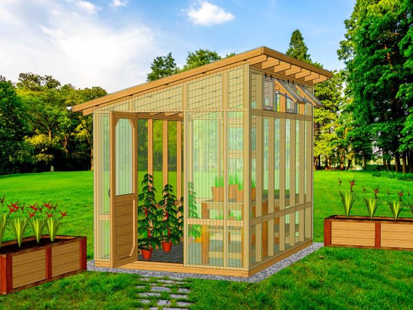 8 x 12 Greenhouse Plans with Raised Garden Bed Plans