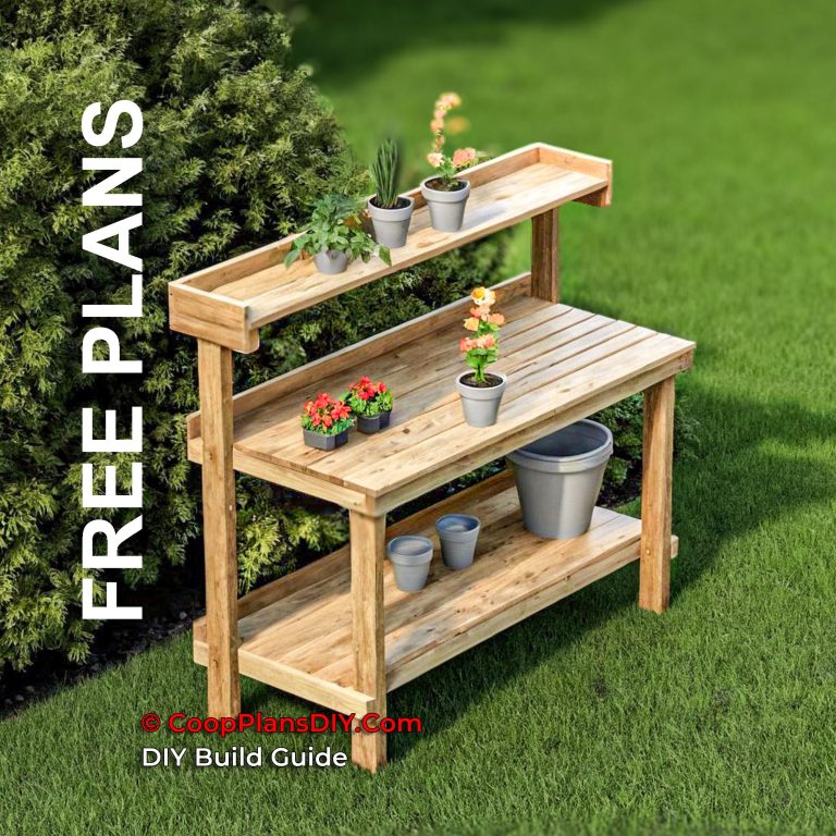 Free Potting Bench Plans for Beginner level woodworking project