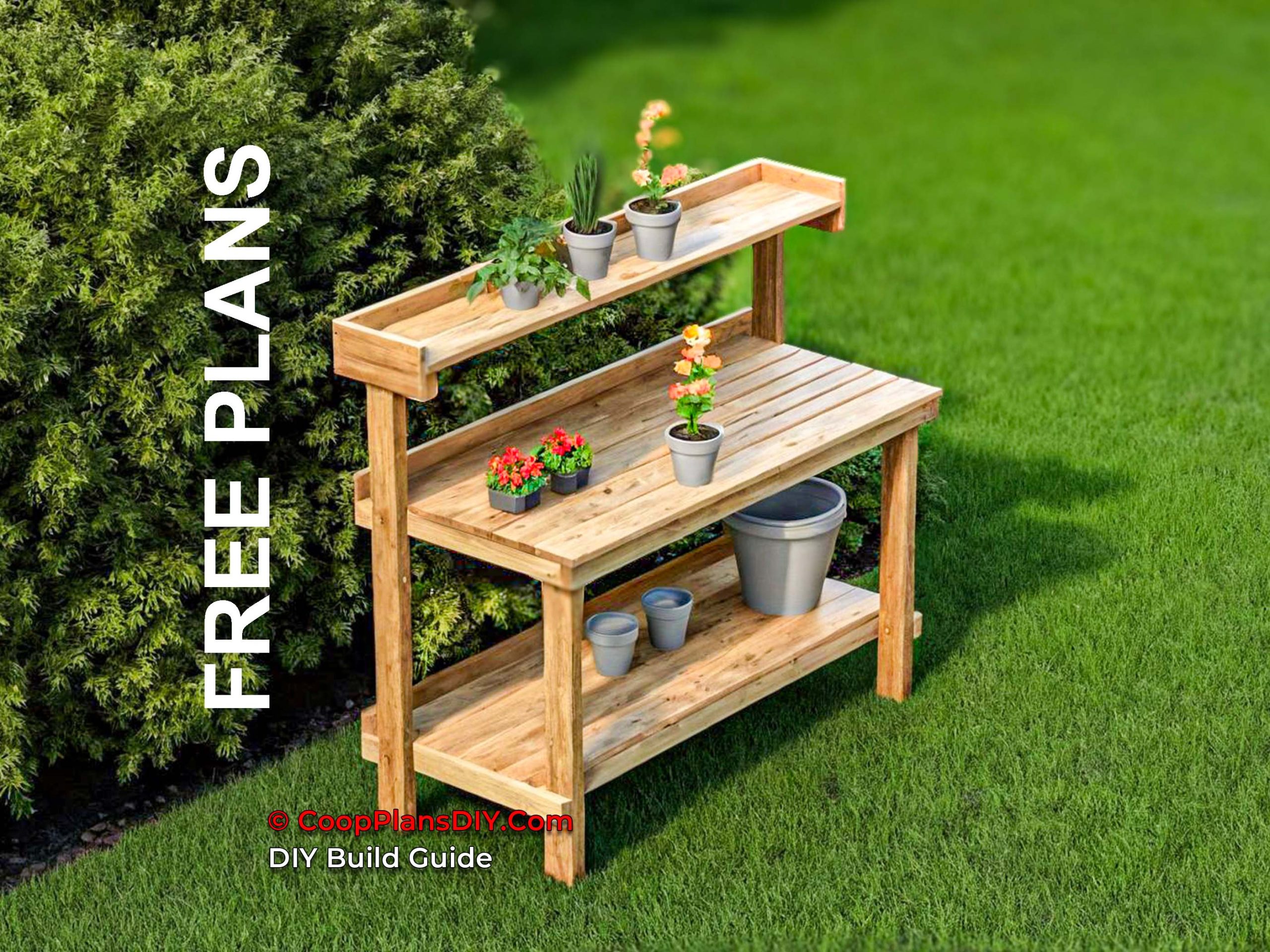 Free Potting Bench Plans for beginner gardener