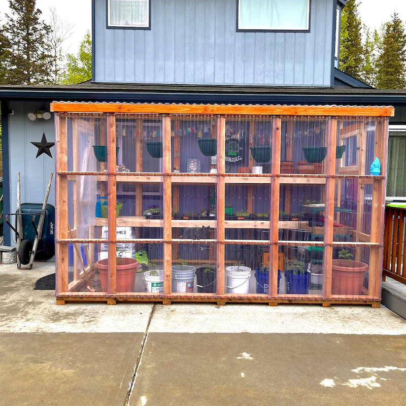 Customer-built 12x7 Lean-to Greenhouse using CoopPlansDIY instructions