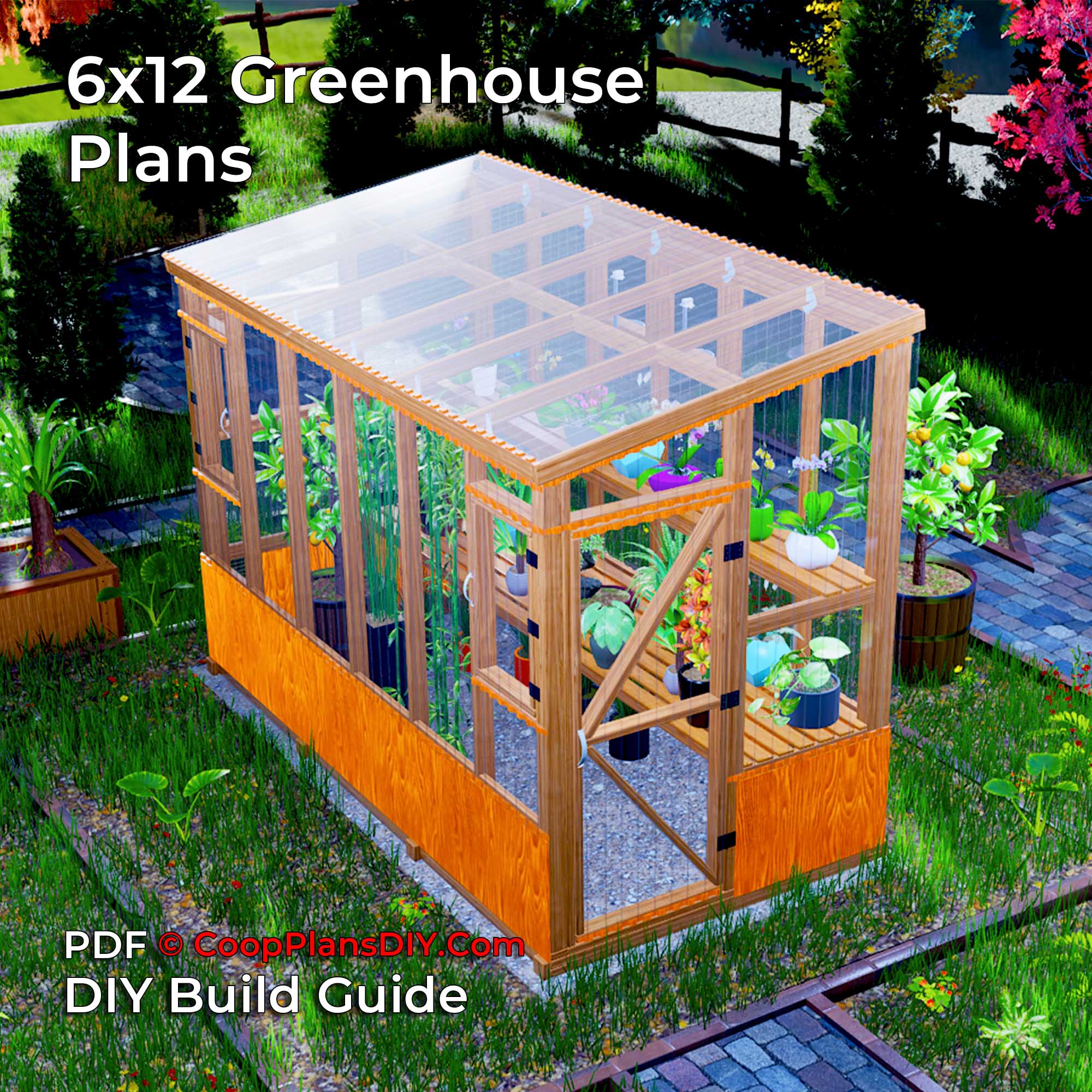 6x12 ft modern greenhouse building plan for beginner builder