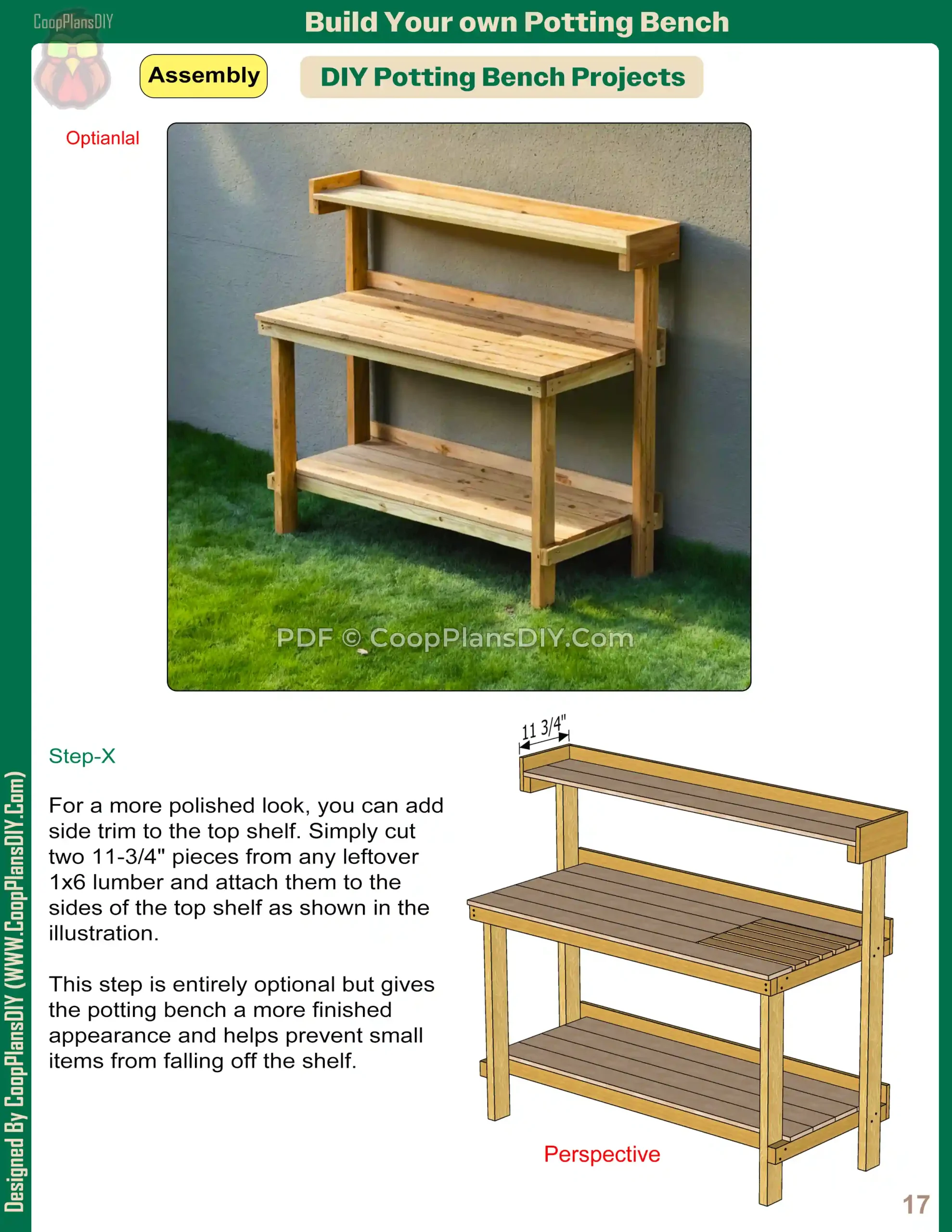 DIY Potting Bench Optional Steps