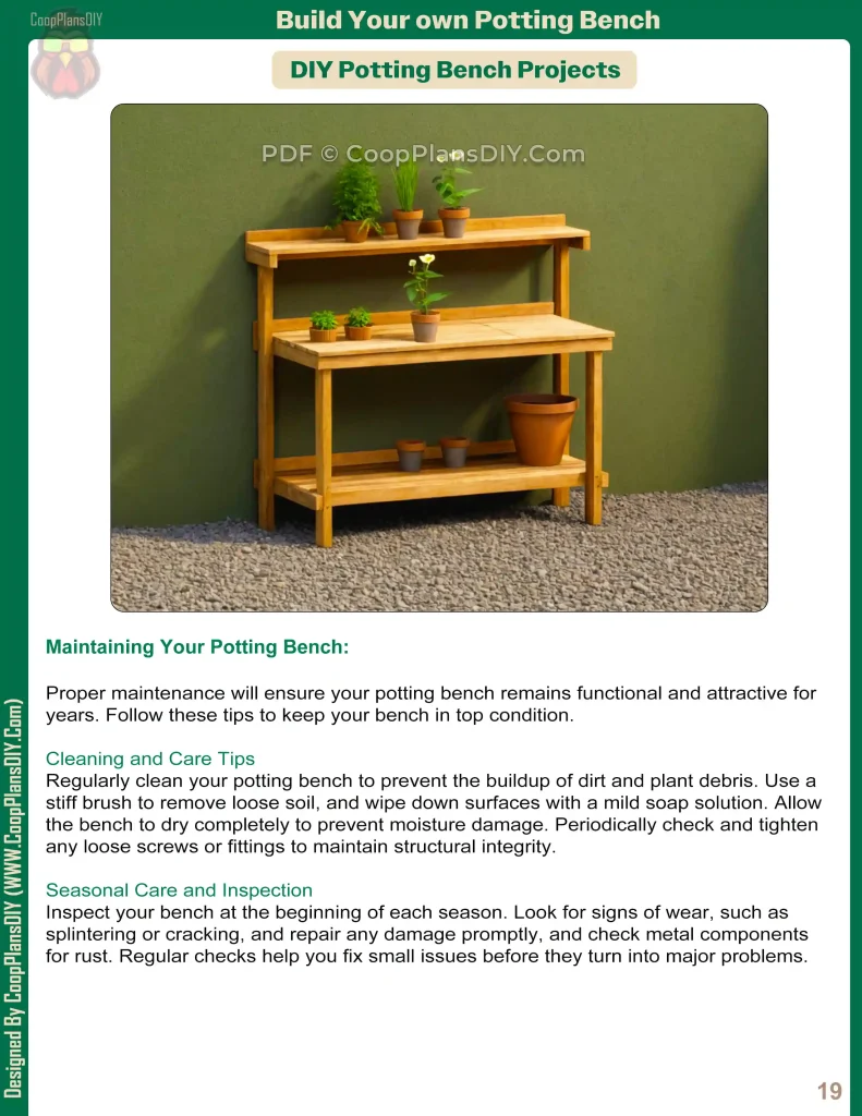 DIY Potting Bench Optional Steps